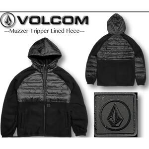 Volcom Full Zip Jacket Mens Size XL Black Fleece Lined Hooded Earth Tripper